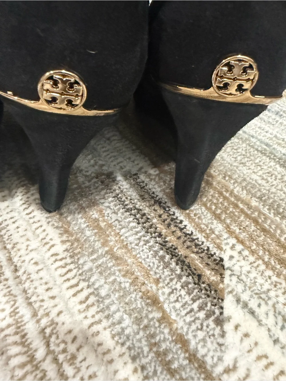 Tory Burch Black Suede Over-the-Knee Booties